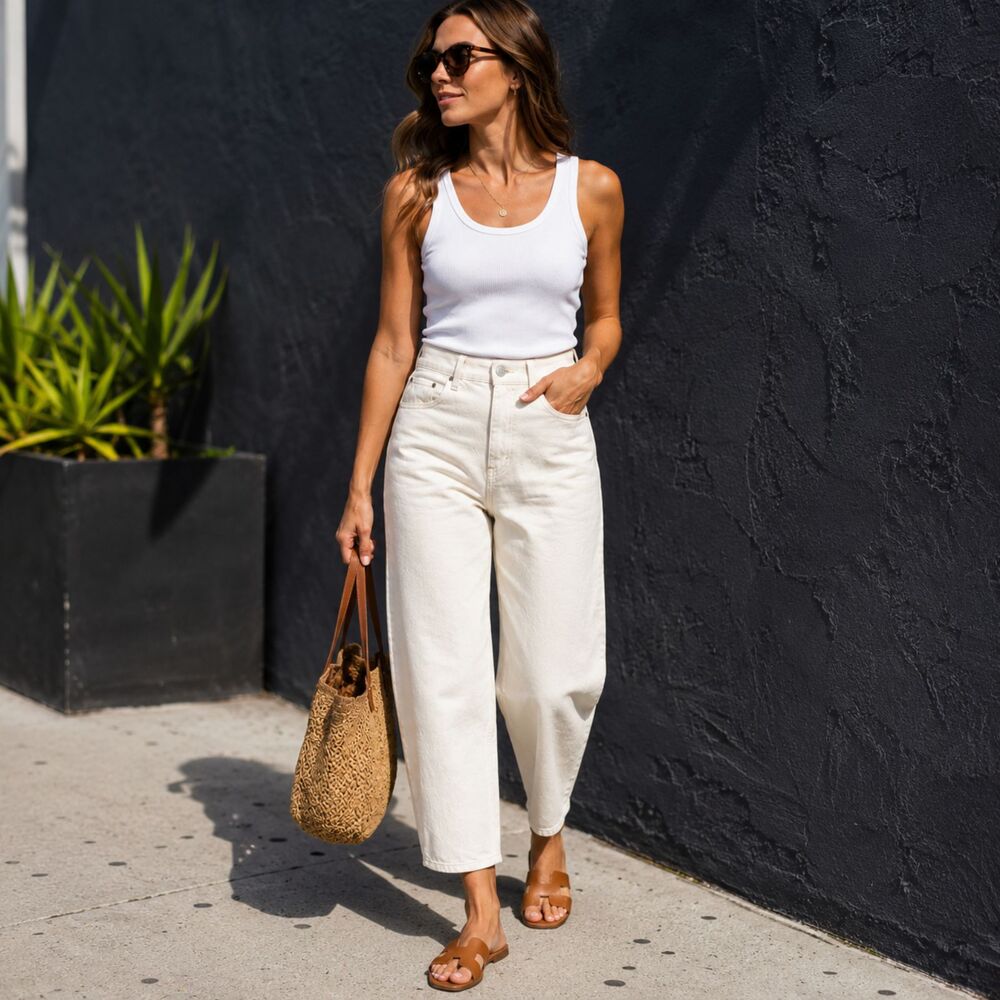 Current Elliott The Jaunt White Cream High-Waisted Jeans Size 27